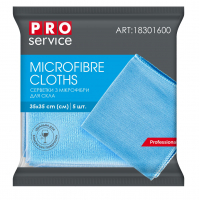 PRO service Standard microfiber cleaning cloths for glass Blue 5 pcs. (4823071615128)