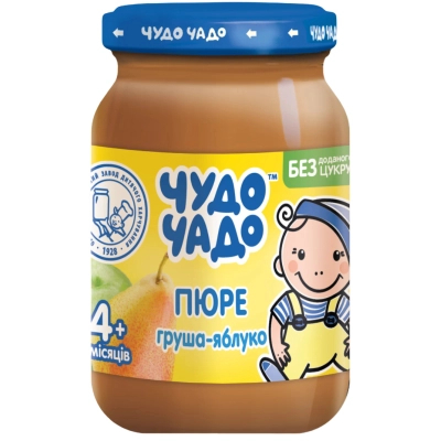 Дитяче пюре Чудо-Чадо Яблуко та Груша з 4 місяців 170 г (4820016251458)