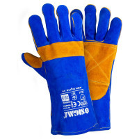 Protective gloves Sigma welder's collar p10.5, class A, length 35cm (blue-yellow) (9449321)