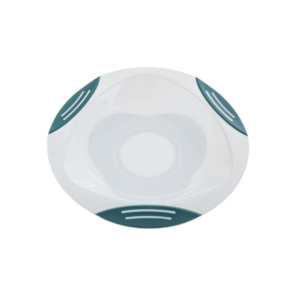 Тарілка дитяча Akuku на присосці, білий-бірюзовий (A0524)