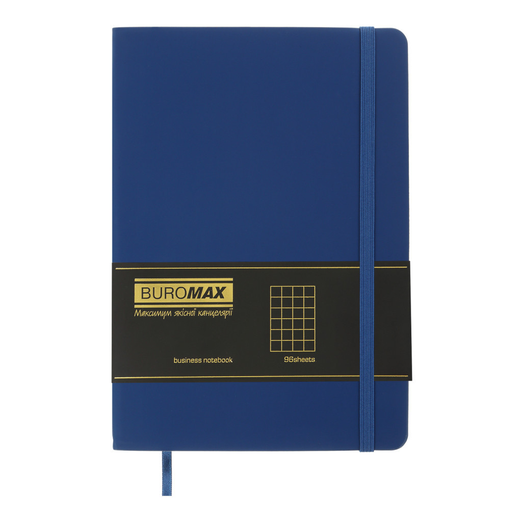 Книга записна Buromax Touch Me 96 аркушів А5 у клітинку синій (BM.295102-02)