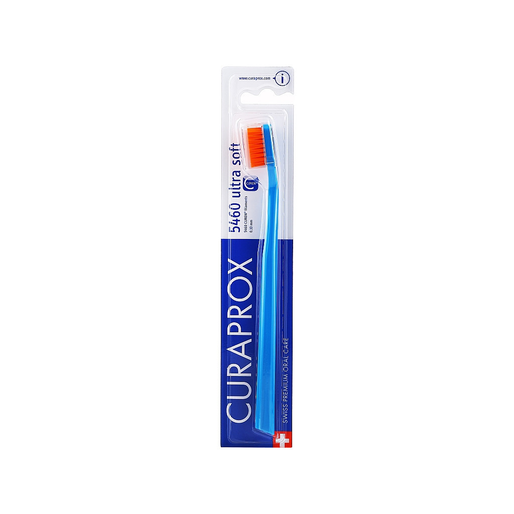 Зубна щітка Curaprox CS 5460 Ultra Soft Ультрам'яка D 0.10 мм Синя з помаранчевою щетиною (CS 5460-27)