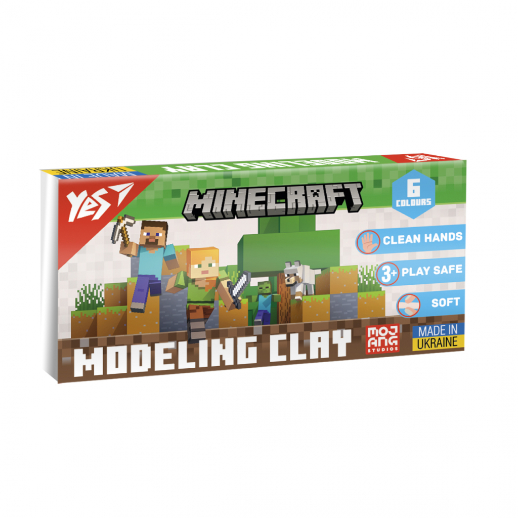 Пластилін Yes Minecraft 6 кольорів 120 г (540650)