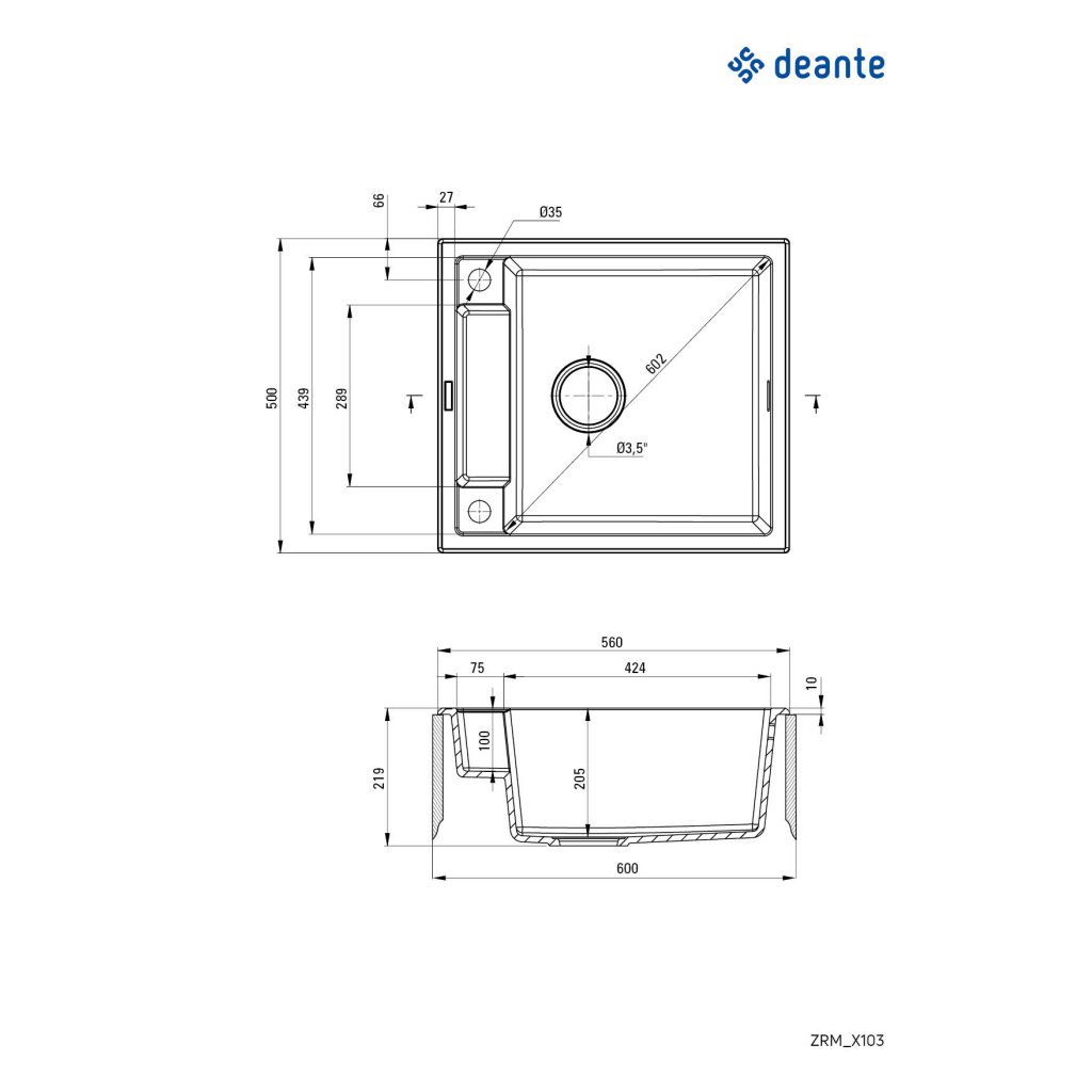 Мийка кухонна Deante Magnetic (ZRM A103)