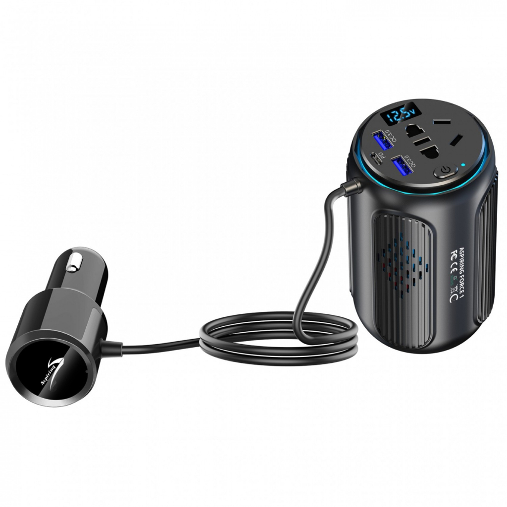 Автомобільний інвертор 12V/220V Force1 150W, PD20W Aspiring (FC.150)