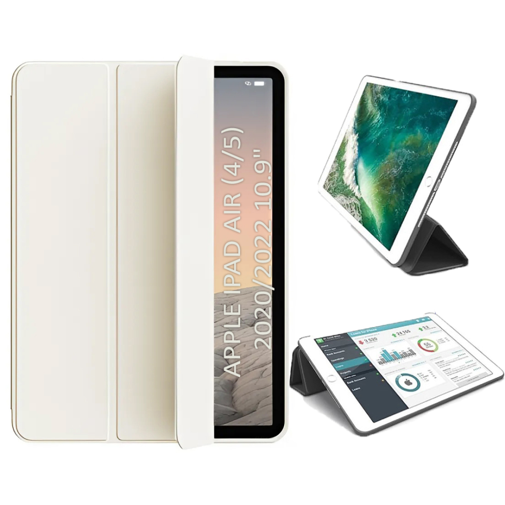 Чохол до планшета BeCover Tri Fold Soft TPU Silicone BeCover Apple iPad Air (4/5) 2020/2022 10.9" Beige (711734)