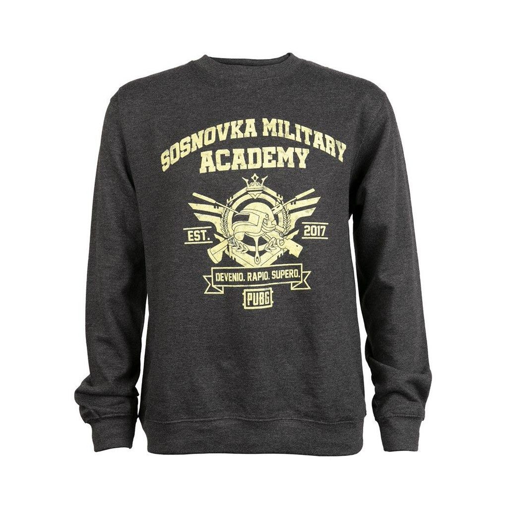 Світшот Jinx Pubg Military Academy Crew Neck Sweatshirt Charcoal Heather XL (JINX-9235 CHXL)