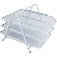 Paper tray Axent horizontal 3-in-1, metal, white (2122-21-A)