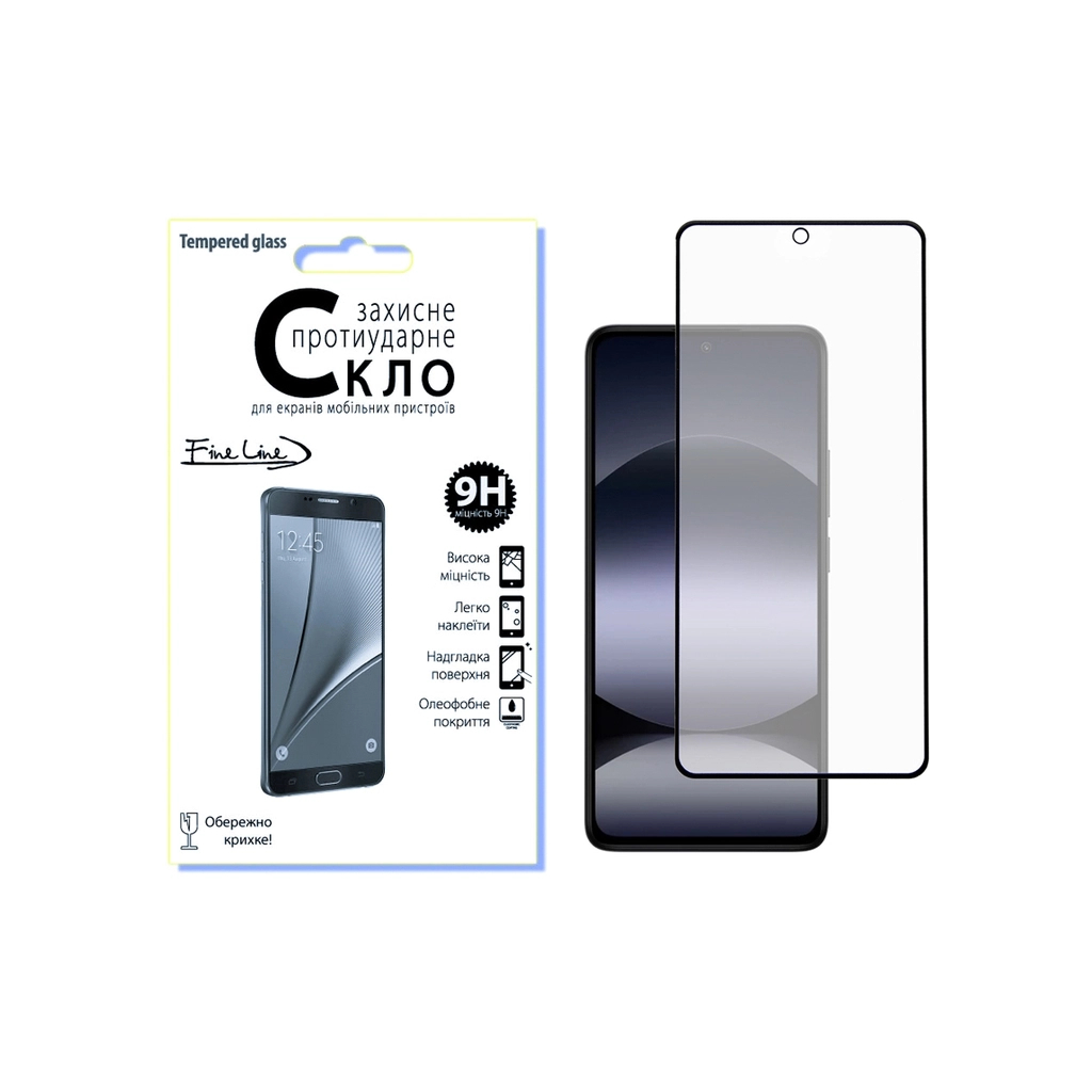 Скло захисне Fine Line Xiaomi Redmi Note 14 Black (FL-TGFG-381)
