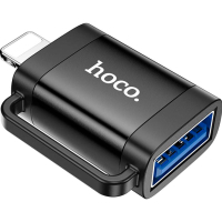 Перехідник UA31A Lightning M to USB F OTG Black HOCO (6942007628082)