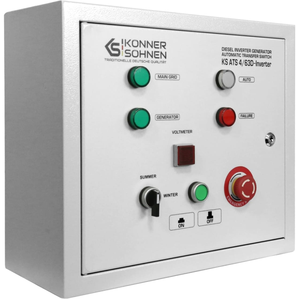 Автоматичне введення резерву (АВР) Konner&Sohnen KS ATS 4/63D-Inverter, 230/400В, 230В 14,5кВт, 63А, 400В 41,5кВт (KSATS4/63D-INVERTER)