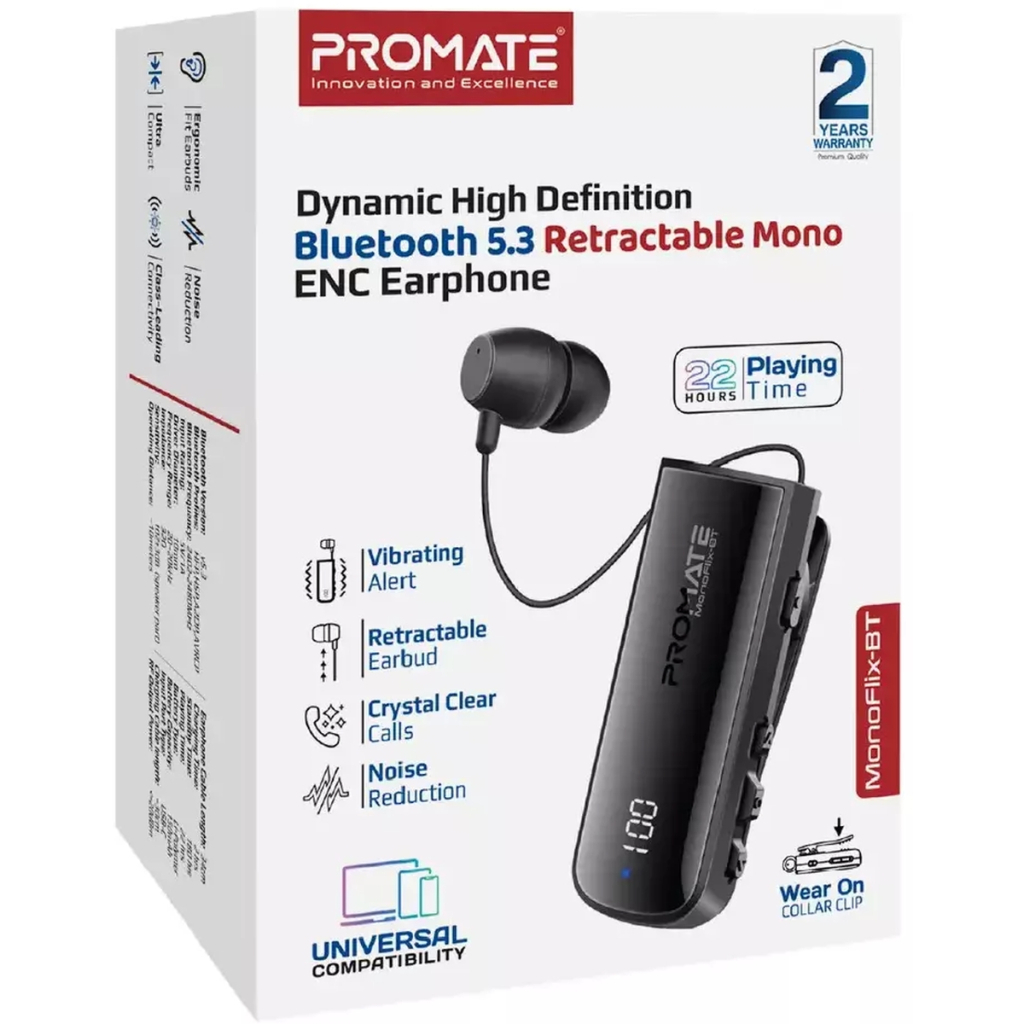 Навушники Promate Monoflix-bt Black (monoflix-bt.black) Навушники Promate Monoflix-bt Black (monoflix-bt.black)