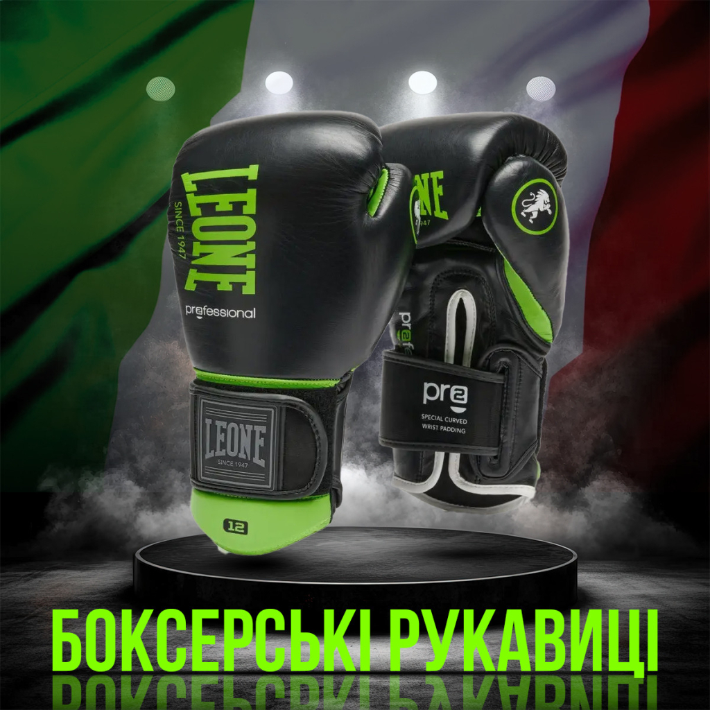 Боксерські рукавички Leone GN115 Professional 2 Black 16 унцій (GN115_Black_16oz)