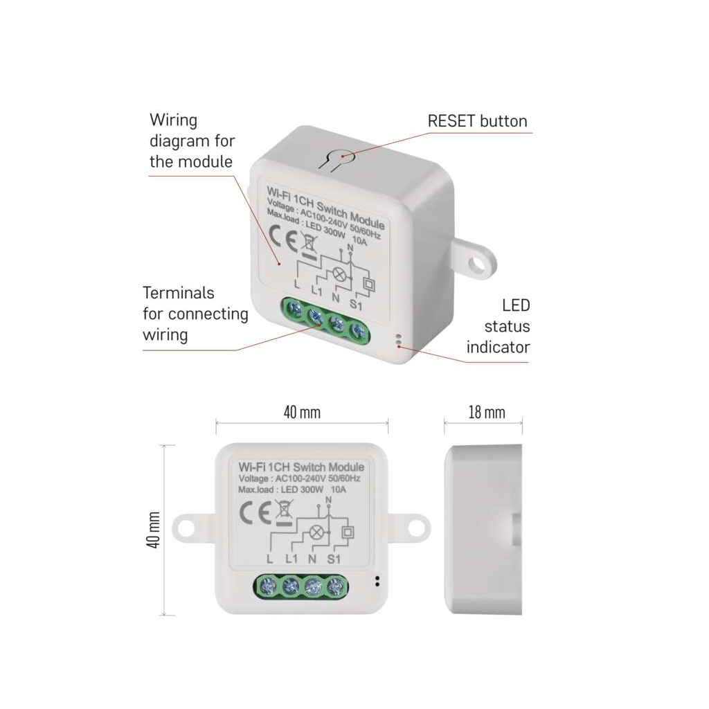 Модуль управління розумним будинком EMOS H5105 WiFi 1-Channel (H5105)