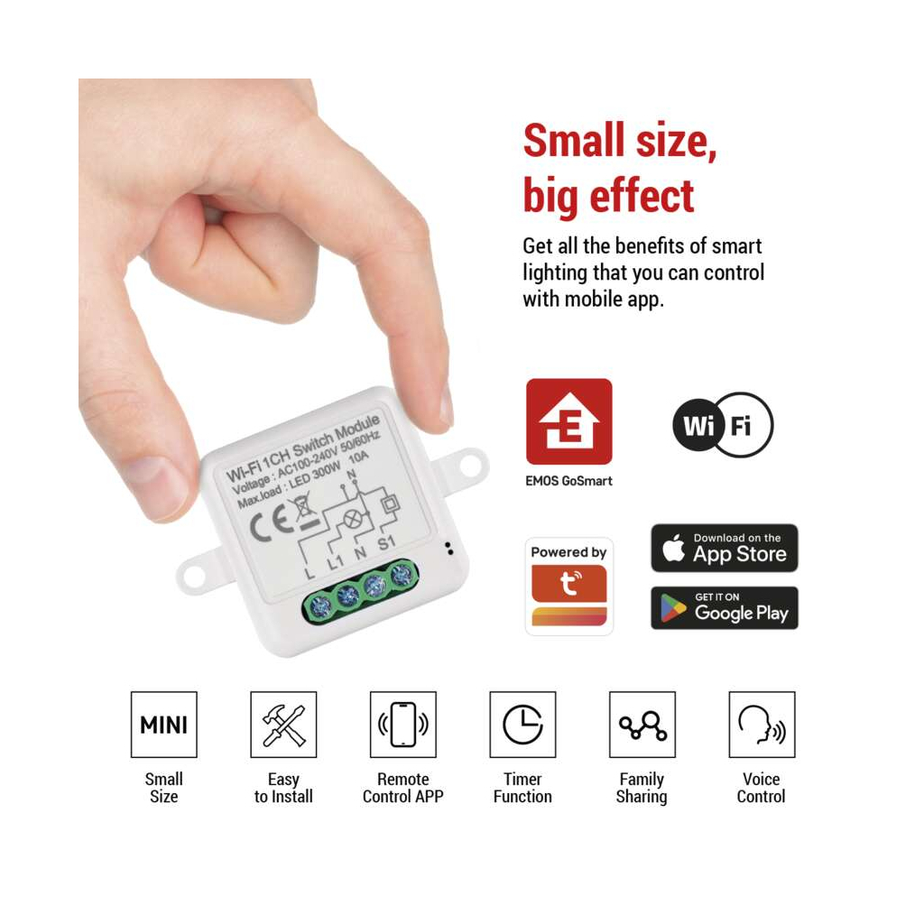 Модуль управління розумним будинком EMOS H5105 WiFi 1-Channel (H5105)