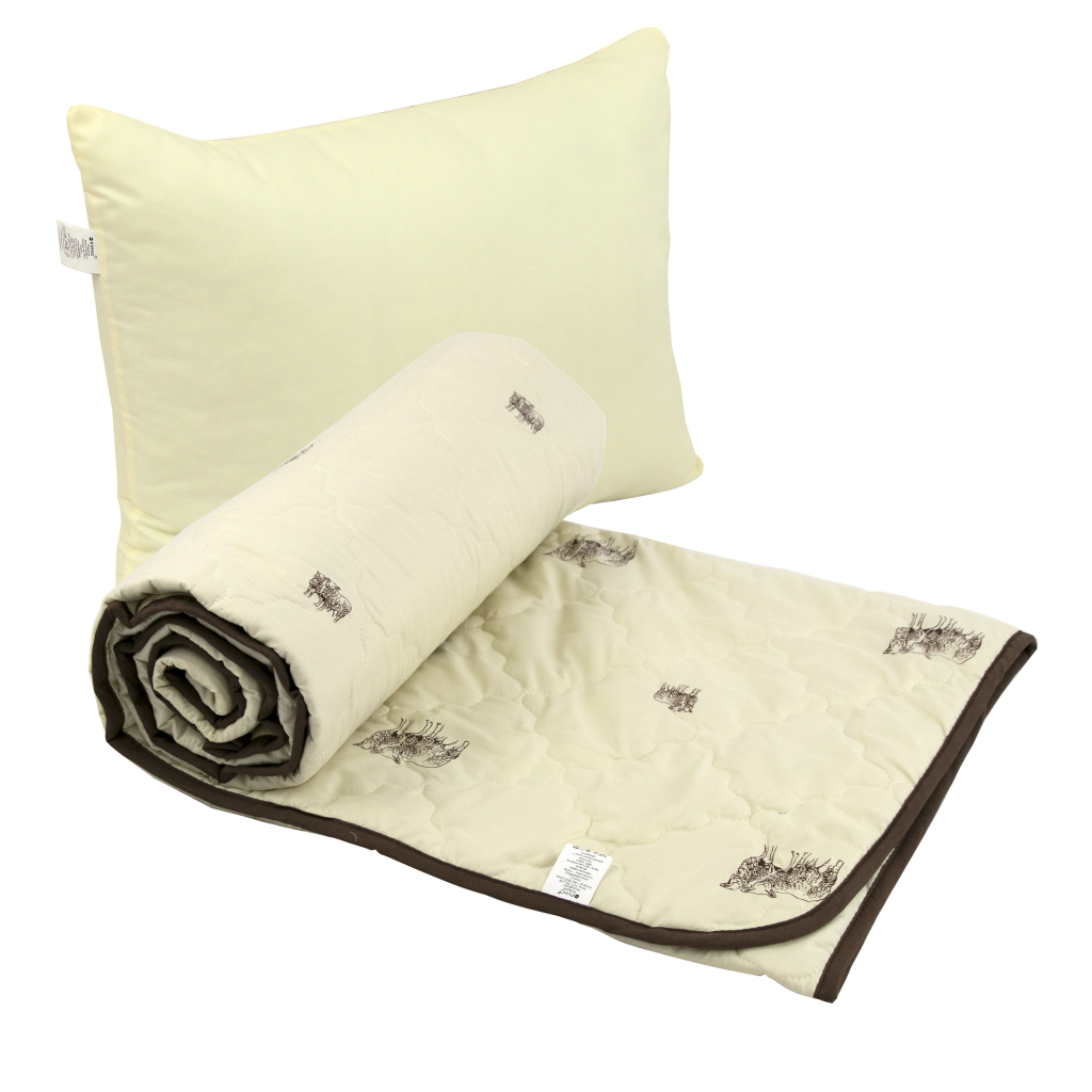 Ковдра Руно набір ковдра вовняна 140х205 + 1 подушка 50х70 силіконова Comfort Sheep (К_924.52ШКУ_Sheep) Ковдра Руно набір ковдра вовняна 140х205 + 1 подушка 50х70 силіконова Comfort Sheep (К_924.52ШКУ_Sheep)