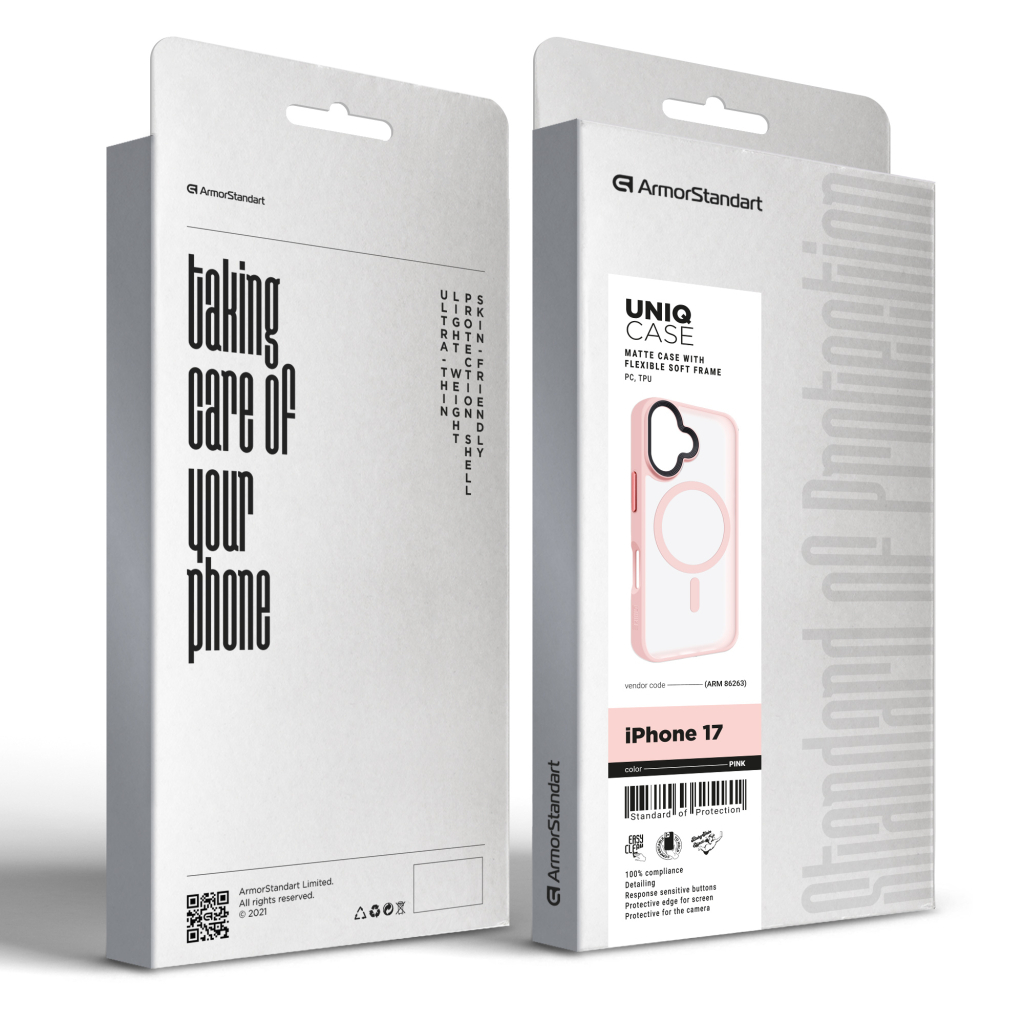 Чохол до мобільного телефона Armorstandart Uniq MagCase Apple iPhone 17 Pink (ARM86263) Чохол до мобільного телефона Armorstandart Uniq MagCase Apple iPhone 17 Pink (ARM86263)