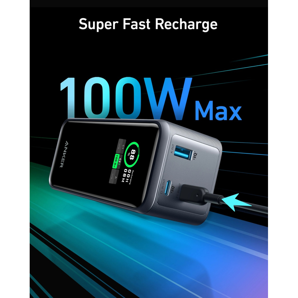 Повербанк Anker 20000mAh Prime 200W PD Black (A1336011) Повербанк Anker 20000mAh Prime 200W PD Black (A1336011)