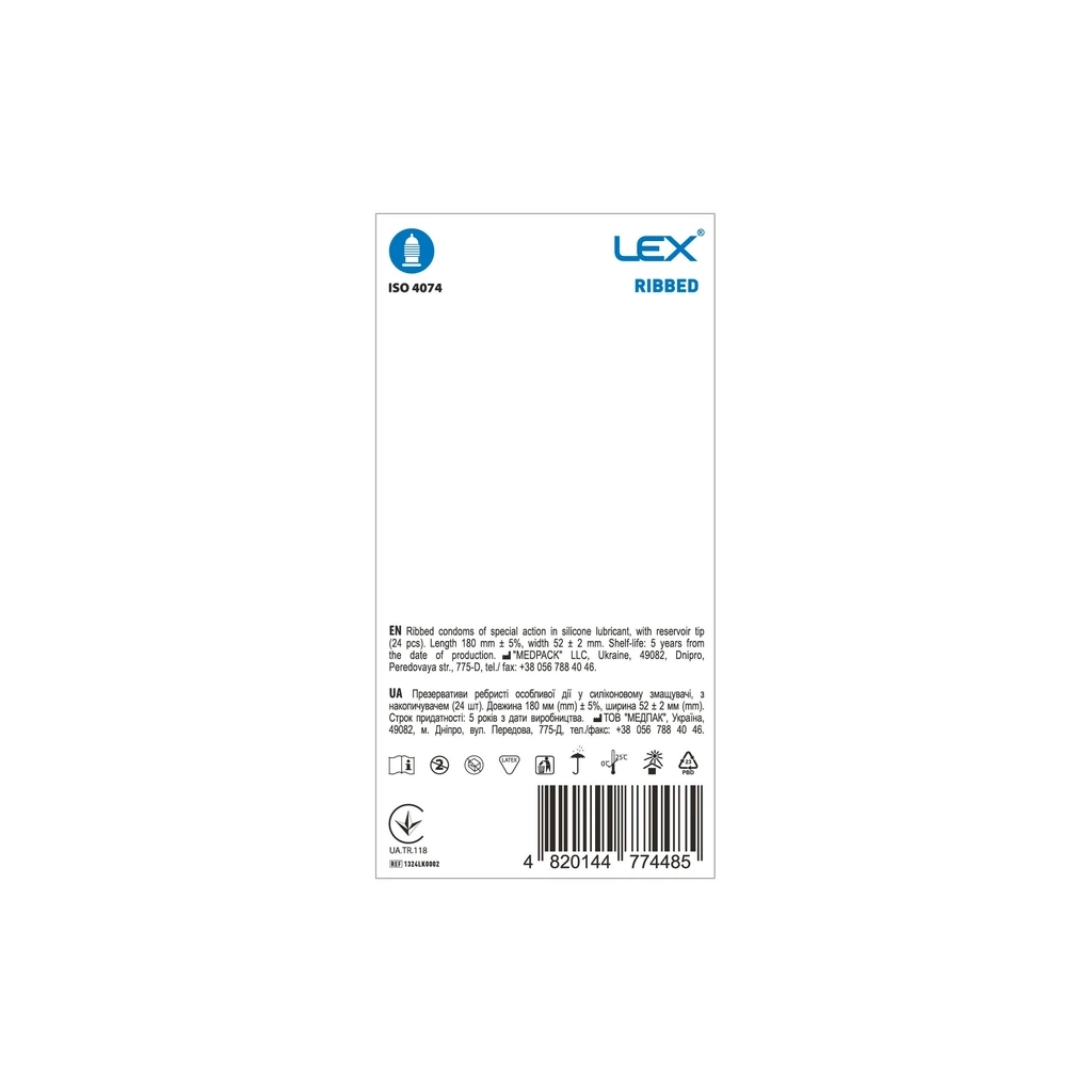 Презервативи Lex Condoms Ribbed 24 шт. (4820144774485)