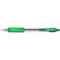 Stanger ballpoint pen automatic 1.0 mm, with grip, green, 10 pcs (R 1.0-18000300041)