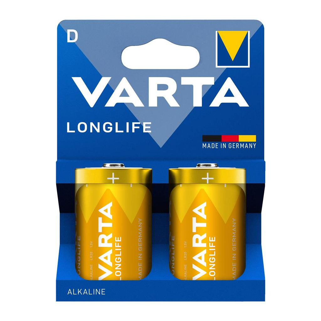 Батарейка Varta D (LR20) Longlife лужна * 2 (04120101422)