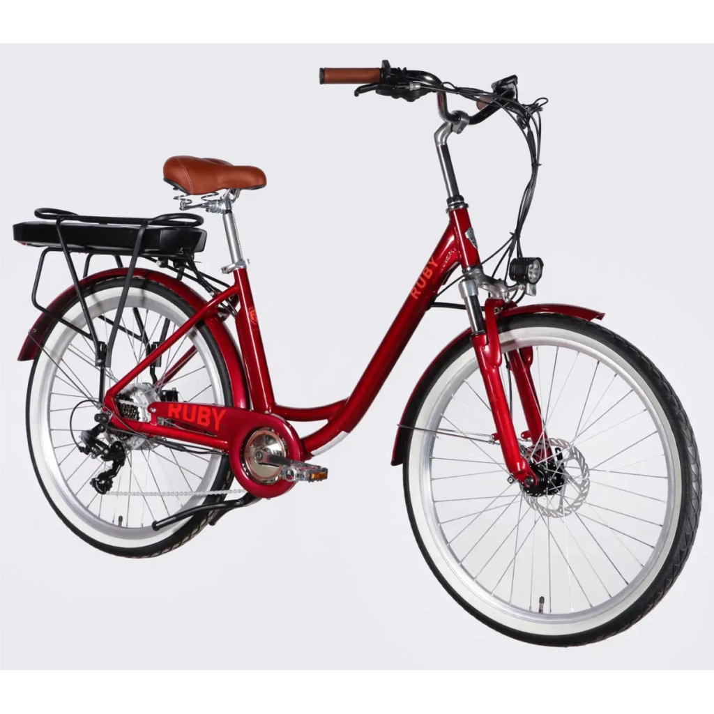 Електровелосипед Dorozhnik 26" eRUBY DD FR рама-17" 48B 15А*г 500Вт 2026 бордовий (ELB-D-26-304)