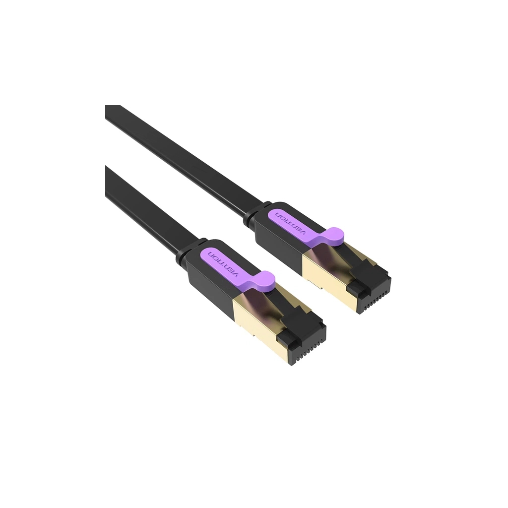 Патч-корд 15м, UTP cat 7 RJ-45 flat black Vention (ICABN)
