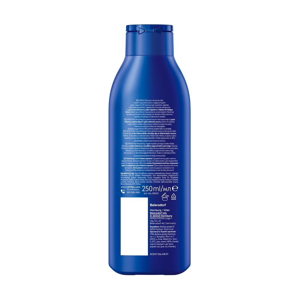 Молочко для тіла Nivea Rich Nourishing Body Milk Глибоке живлення 250 мл (5900017047553)