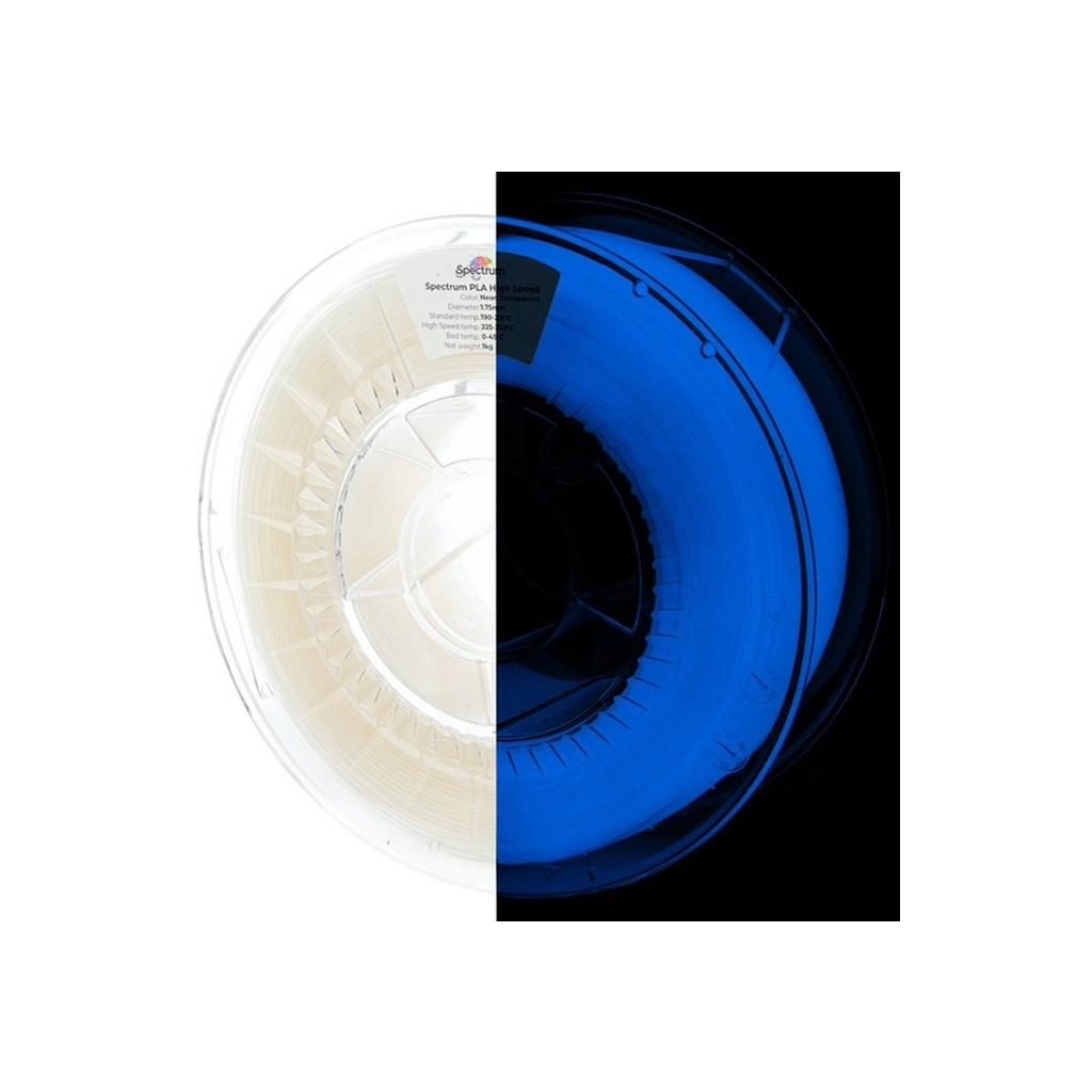 Пластик для 3D-принтера Spectrum PLA HS Premium 1.75mm 1kg Neon Transparent UV (81046)