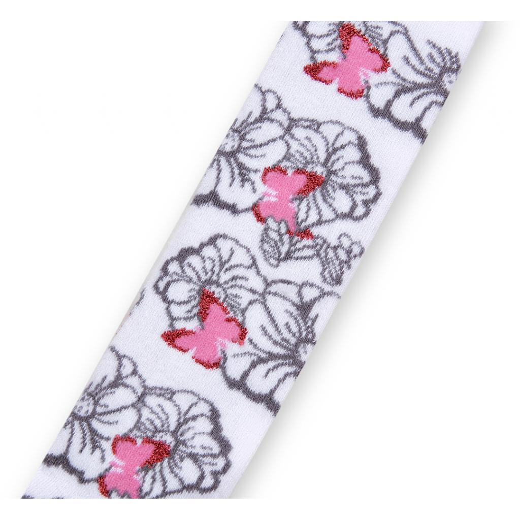 Колготки дитячі BNM з сірими квіточками на білому фоні (M0C0301-0979-3G-gray white)