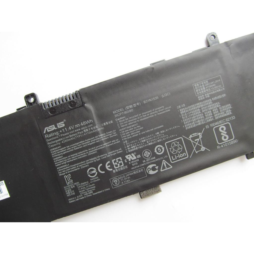Акумулятор до ноутбука ASUS UX310 B31N1535, 4240mAh (48Wh), 3cell, 11.4V, Li-ion (A47191) Акумулятор до ноутбука ASUS UX310 B31N1535, 4240mAh (48Wh), 3cell, 11.4V, Li-ion (A47191)