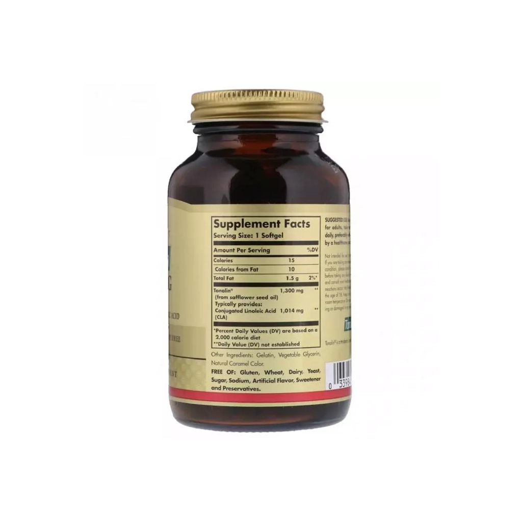 Жирні кислоти Solgar Кон'югована Линолевая Кислота (CLA) 1300 мг, Tonalin (Тона (SOL-02714)