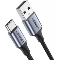 Дата кабель USB 2.0 AM to Type-C 2.0m US284 Angled Alum. Braid (Black) Ugreen (50942)