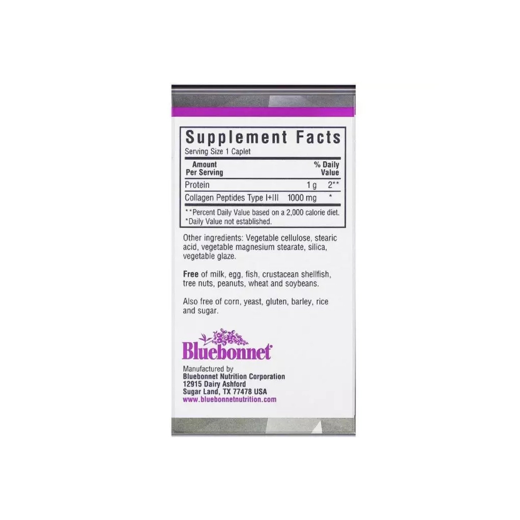 Вітамінно-мінеральний комплекс Bluebonnet Nutrition Колаген 1000 мг, Beautiful Ally, Collagen Type I + III, 90 капсул (BLB1516)