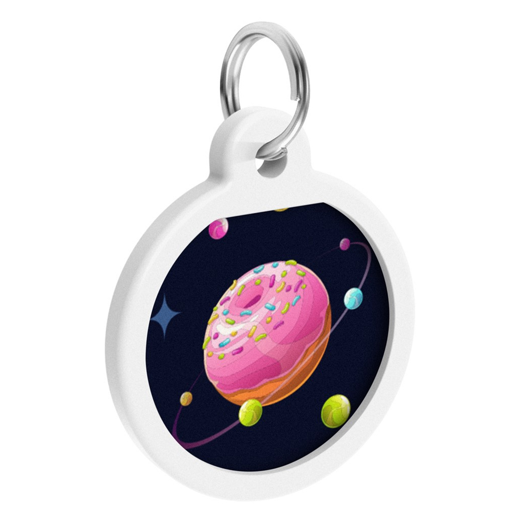 Адресник для тварин WAUDOG Smart ID з QR паспортом "Всесвіт пончиків", коло 25 мм (0625-0218)