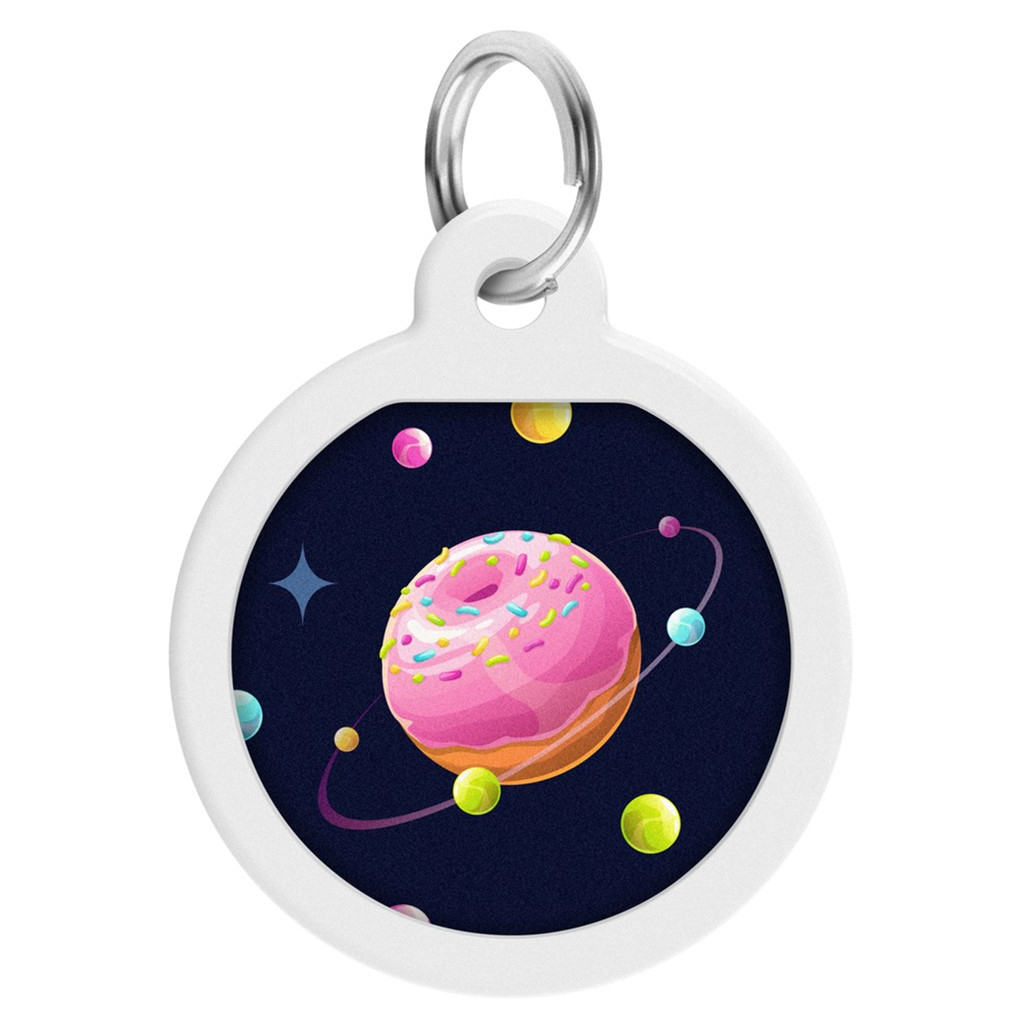 Адресник для тварин WAUDOG Smart ID з QR паспортом "Всесвіт пончиків", коло 25 мм (0625-0218)