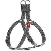 Dog harness WAUDOG Re-cotton with QR-passport S gray (032411)