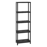 Стелаж Plastmeccanica Universal Vent пластиковий 5 полиць 60х30х180 см чорний (5137)