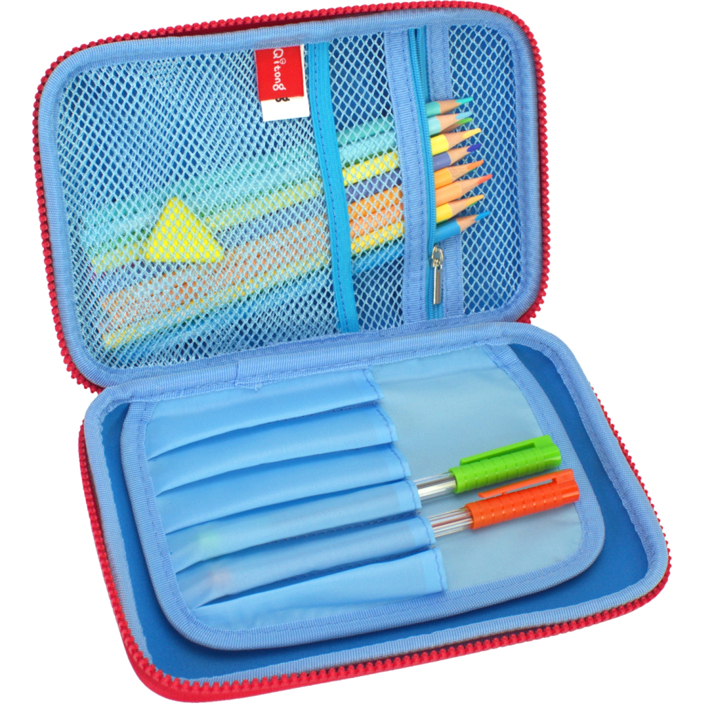 Пенал Cool For School з тисненням 1 відділення Блакитний (QT-5661-Blue) Пенал Cool For School з тисненням 1 відділення Блакитний (QT-5661-Blue)