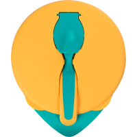 Baby plate Baboo with lid and spoon, from 6 months (green-orange) (9-028)