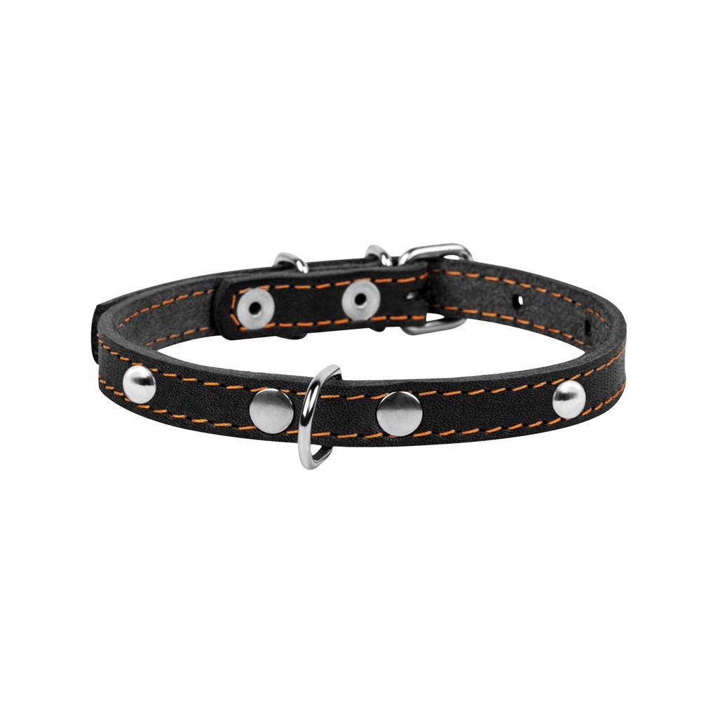 Нашийник для тварин Collar одинарний з прикрасами Ш 14 мм Д 27-35 см чорний (00041)