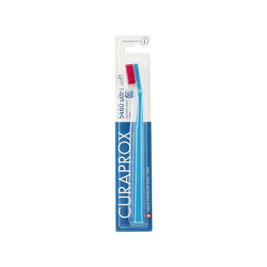 Зубна щітка Curaprox CS 5460 Ultra Soft Ультрам'яка D 0.10 мм Синя з рожевою щетиною (CS 5460-25)