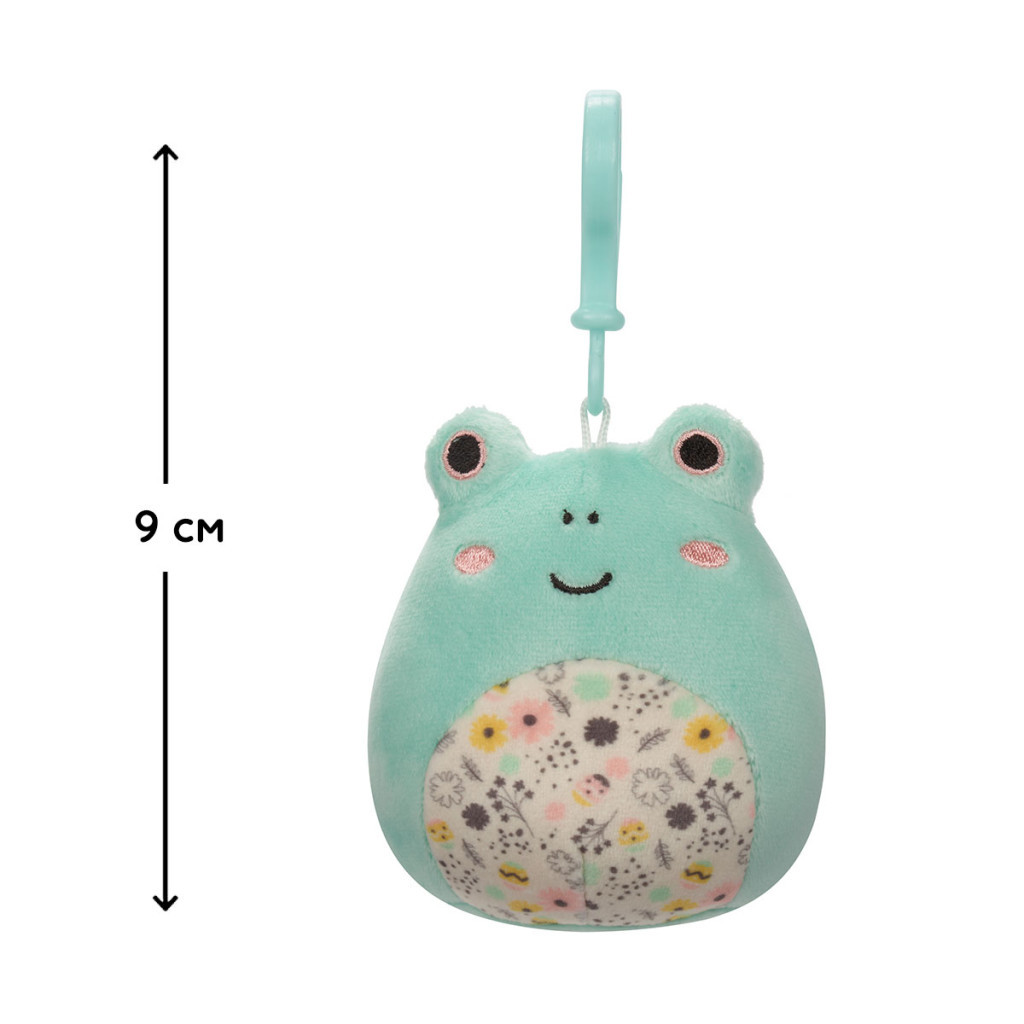 М'яка іграшка Squishmallows на кліпсі - Жабка Фрід 9 см (SQCP00179)