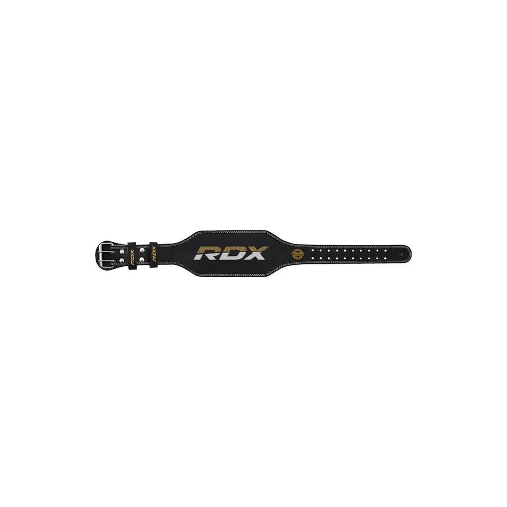 Атлетичний пояс RDX 4 шкіряний Black Gold XL (WBS-4RB-XL)