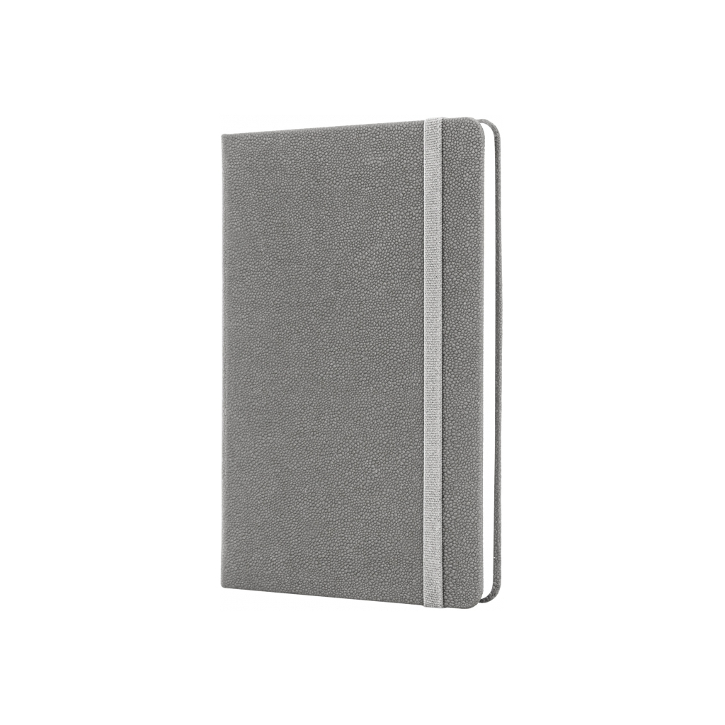 Книга записна Optima А5 NAMIB, тверда обкладинка, гумка, білий блок клітинка, сірий (O27101-10)