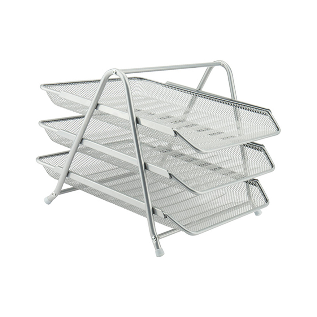 Лоток для паперів Axent горизонтальний 3-в-1, металевий, срібний (2122-03-A) Лоток для паперів Axent горизонтальний 3-в-1, металевий, срібний (2122-03-A)