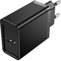 Зарядний пристрій Vention 1xUSB 12W Black (FAAB0-EU)