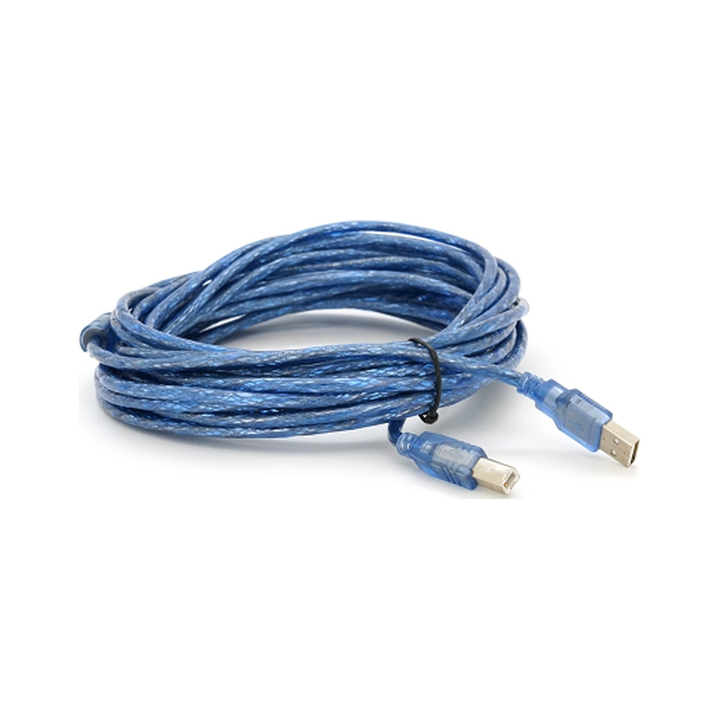 Кабель для принтера USB 2.0 AM/BM 10.0m ferrite blue Voltronic (YT-AM/BM-10TBL)