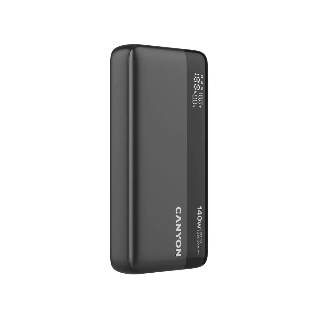 Батарея універсальна Canyon PB-240 25000mAh, PD3.1/140W, PPS, QC3.0, AFC & SCP, Digital Display (CNS-CPB240)