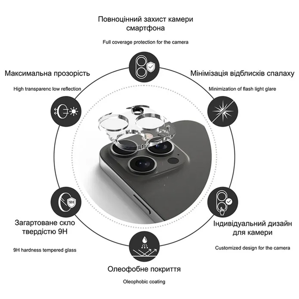 Скло захисне Drobak 3D Apple iPhone 17 camera (333339) Скло захисне Drobak 3D Apple iPhone 17 camera (333339)